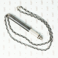 niello 800 silver pencil on recycled sterling chain showing partially closed pencil