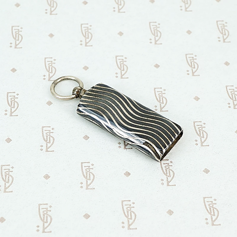 niello silver whistle pendant