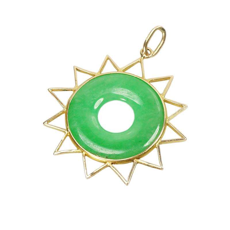 Beautiful Apple Green Jade Pendant in 18k Gold