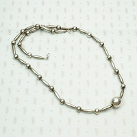 Navajo Handmade Silver Bead Necklace