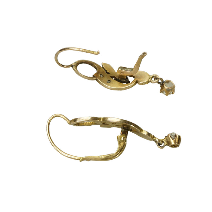 Art Nouveau Diamond Drop Earrings