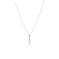 Edwardian Necklace in Platinum with Natural Pearl & Diamonds