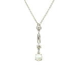 Edwardian Necklace in Platinum with Natural Pearl & Diamonds