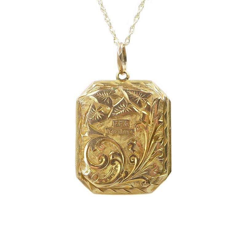 Antique 9k Yellow Gold Locket from Birmingham England