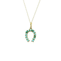 Gold & Turquoise Horseshoe Necklace