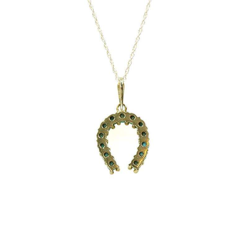Gold & Turquoise Horseshoe Necklace
