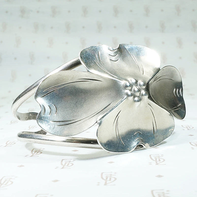 NYE Sterling Dogwood Blossom Cuff