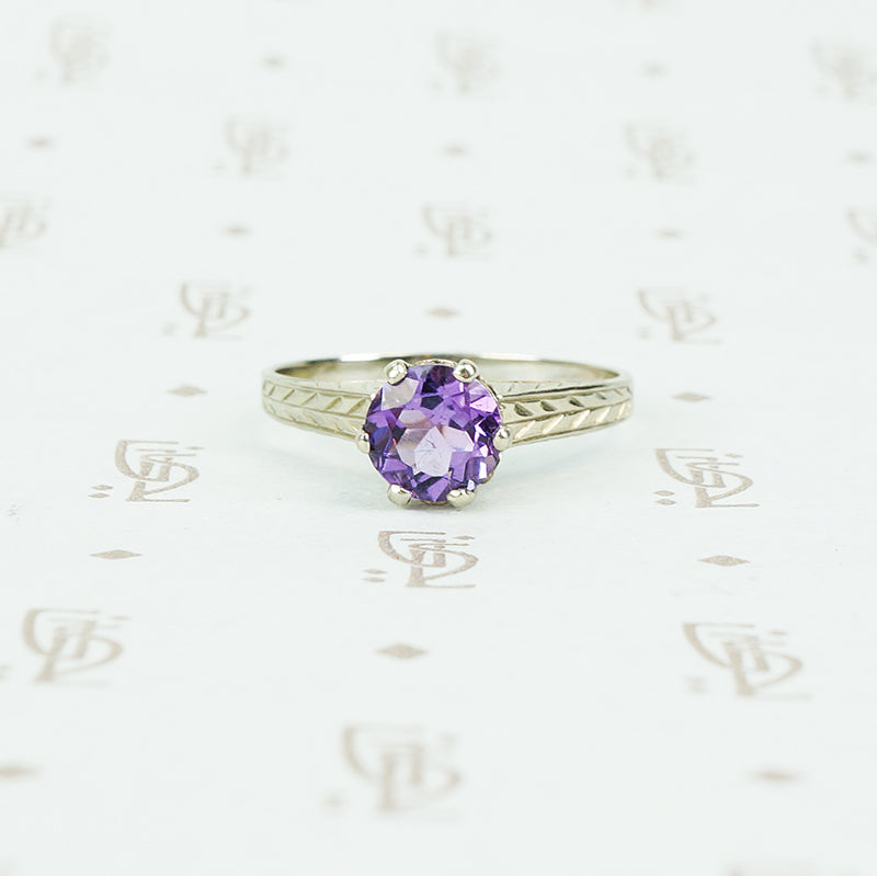 otsby and barton white gold and amethyst ring