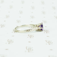 otsby and barton white gold and amethyst ring side