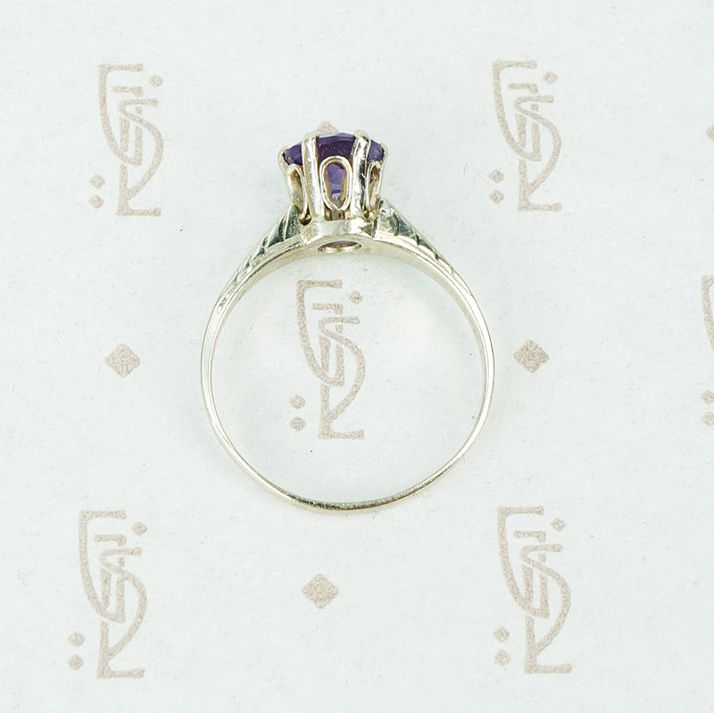 otsby and barton white gold and amethyst ring side