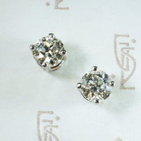 old european cut diamonds are matched nicely in this pair of Platinum studs, with a total weight of 1.45 carats the diamonds date from the erly 20th century