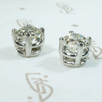 Stunning Old Euro Diamond Studs in Platinum