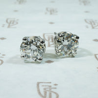Stunning Old Euro Diamond Studs in Platinum