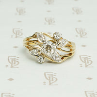 OMC Cushion Cut Diamond Flower Ring