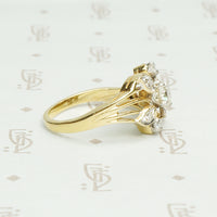 OMC Cushion Cut Diamond Flower Ring