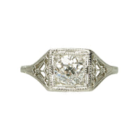 The Perfect Art Deco Platinum Engagement Ring - Gem Set Love