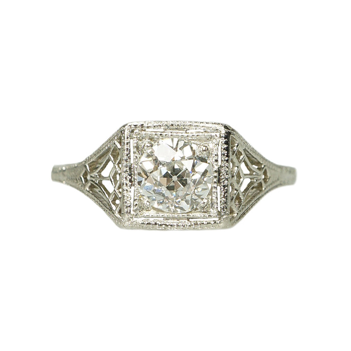 The Perfect Art Deco Platinum Engagement Ring - Gem Set Love