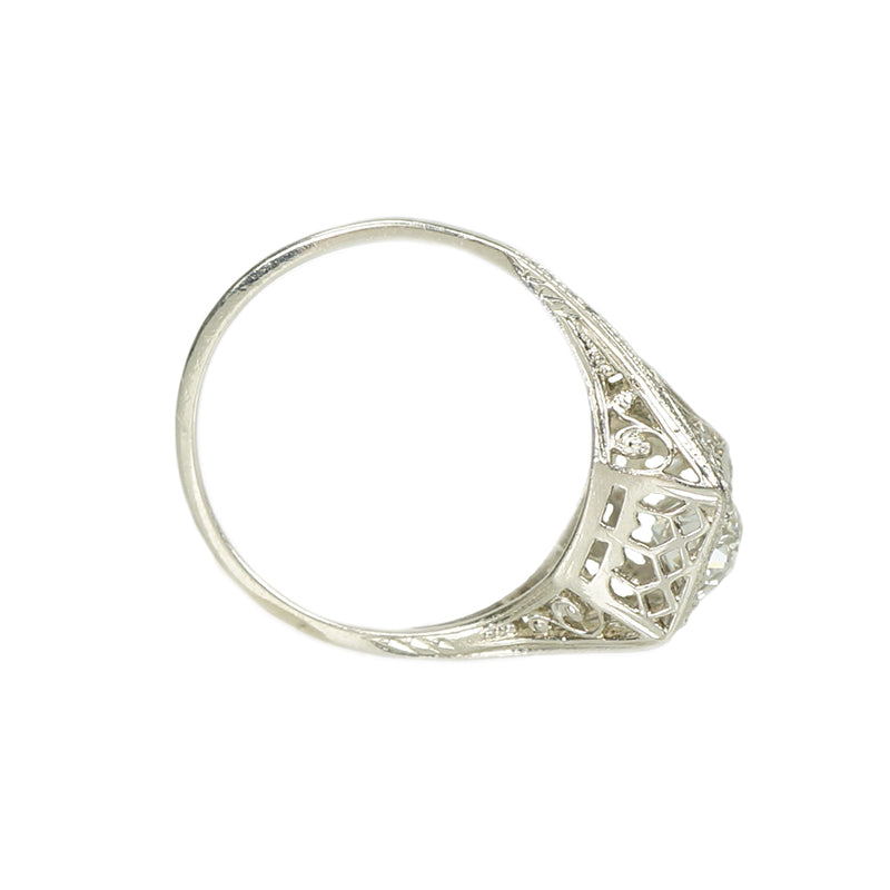 The Perfect Art Deco Platinum Engagement Ring - Gem Set Love
