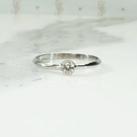 Dainty Diamond Solitaire Platinum Engagement Ring
