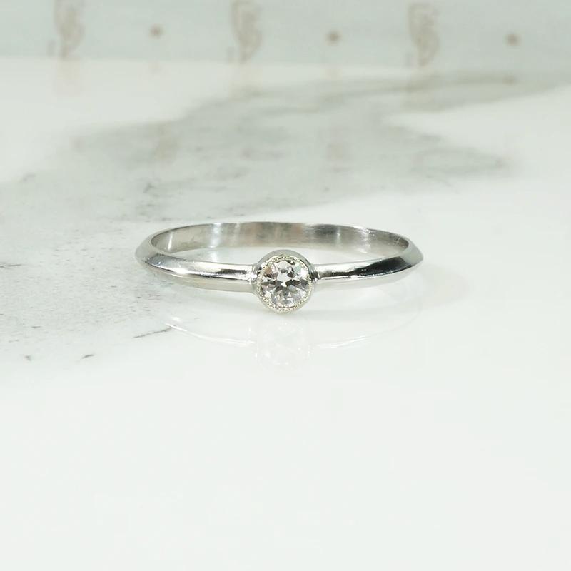 Dainty Diamond Solitaire Platinum Engagement Ring