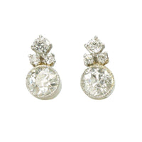 Vintage Platinum Old European Diamond Earrings