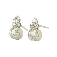 Vintage Platinum Old European Diamond Earrings