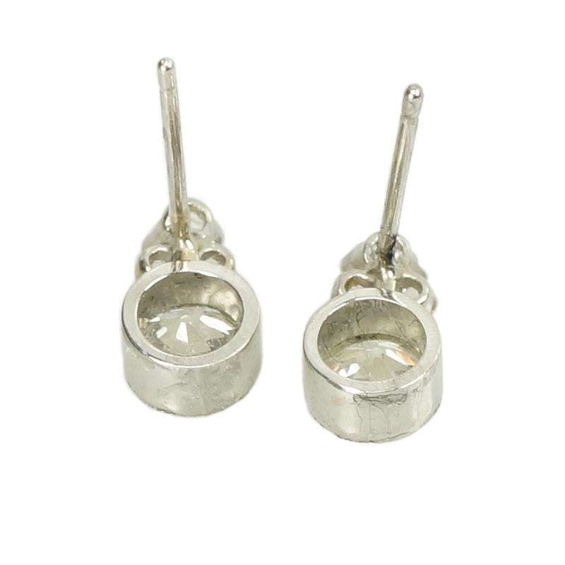 Vintage Platinum Old European Diamond Earrings