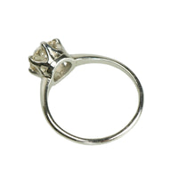 Vintage Platinum Solitaire Engagement Ring - Gem Set Love