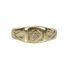 Old Gold Cigar Band Ring with Engraved Details - Gem Set Love