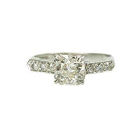 Vintage Platinum and Old Mine Cut Diamond Engagement Ring