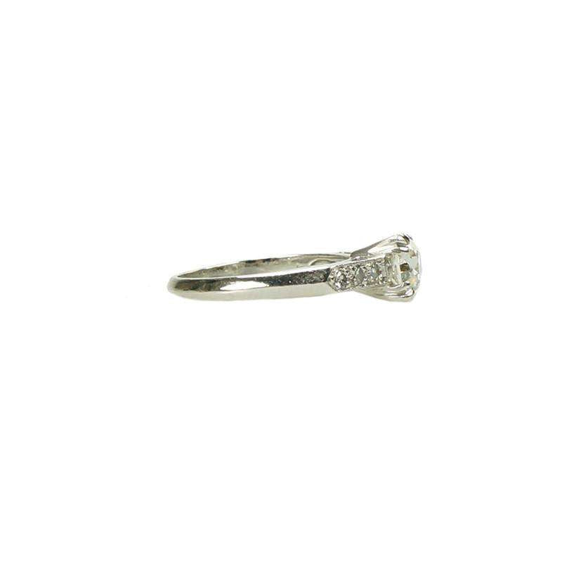 Vintage Platinum and Old Mine Cut Diamond Engagement Ring