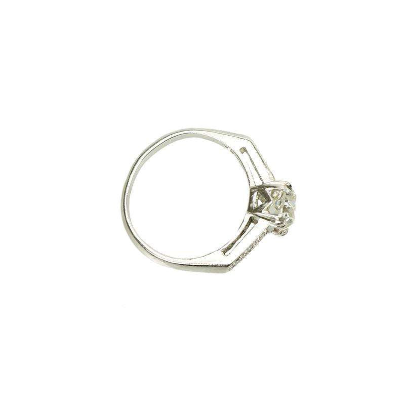 Vintage Platinum and Old Mine Cut Diamond Engagement Ring
