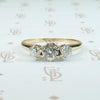 19th century 3 old mine cut diamond ring 14k yellow gold
