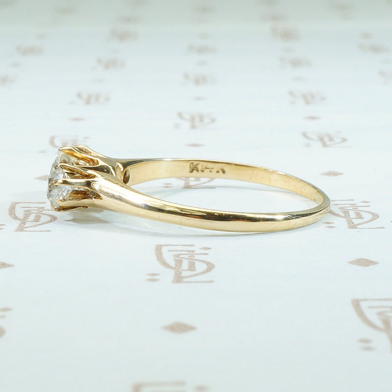 Lovely Antique Three OMC Diamond Ring