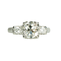 Vintage Cushion Cut Diamond and Platinum Ring - Gem Set Love