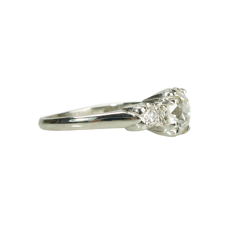 Vintage Cushion Cut Diamond and Platinum Ring - Gem Set Love