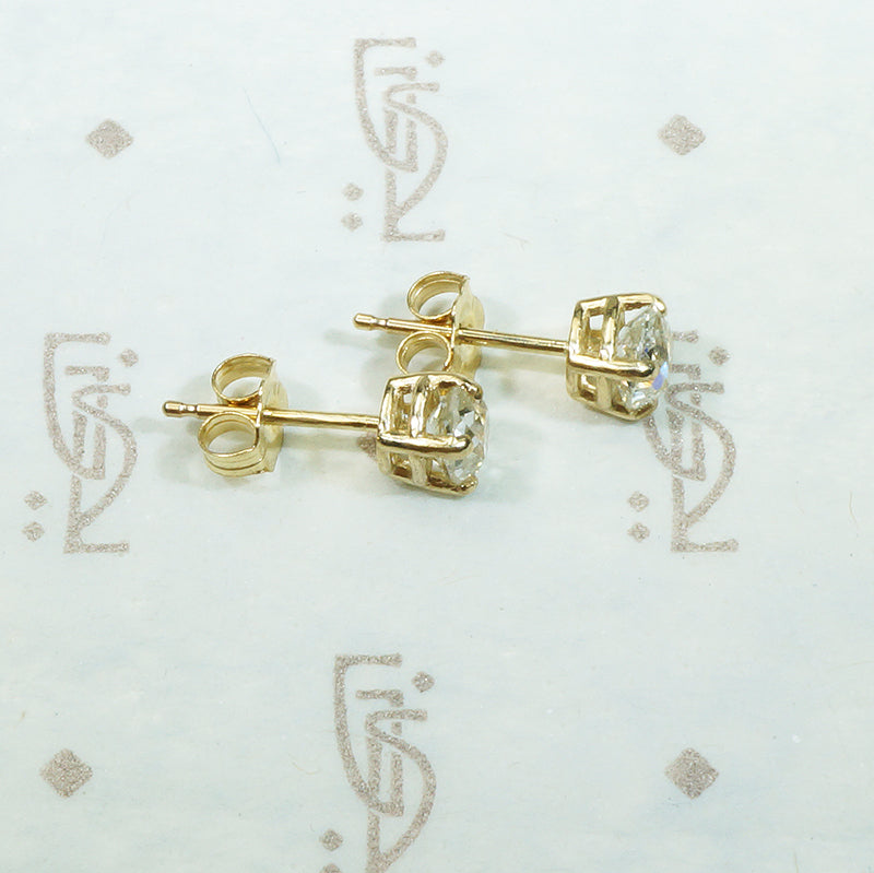 Antique Cushion Old Mine Cut Diamond Studs