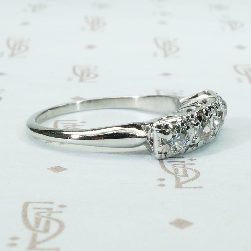 Old Mine Cut Diamond Platinum Band