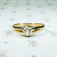 Endearing English Old Mine Diamond Solitaire Ring