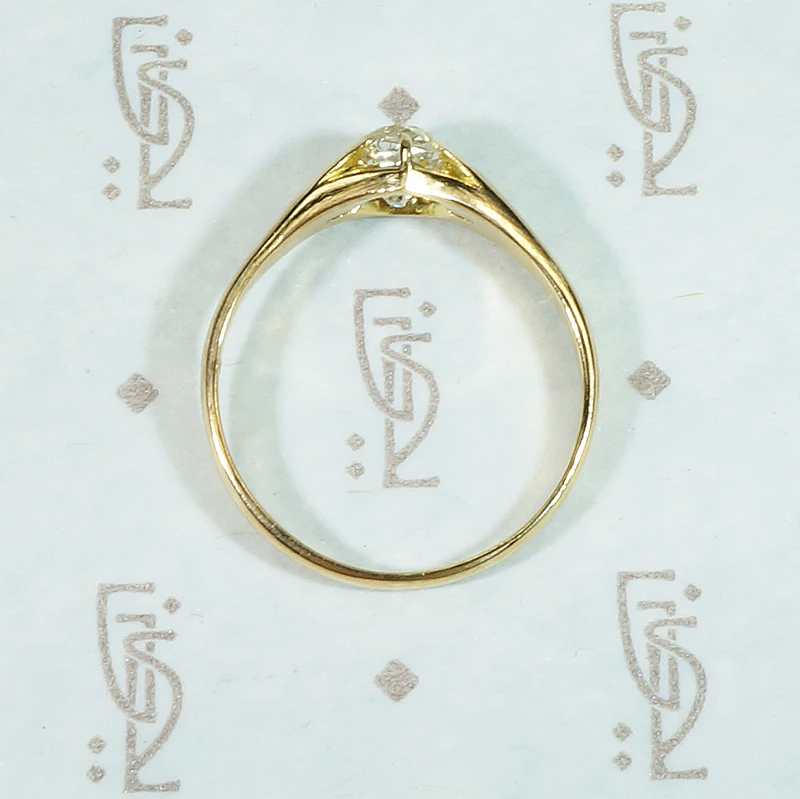 Endearing English Old Mine Diamond Solitaire Ring