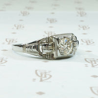 Industrial Chic Old Mine Diamond Engagement Ring