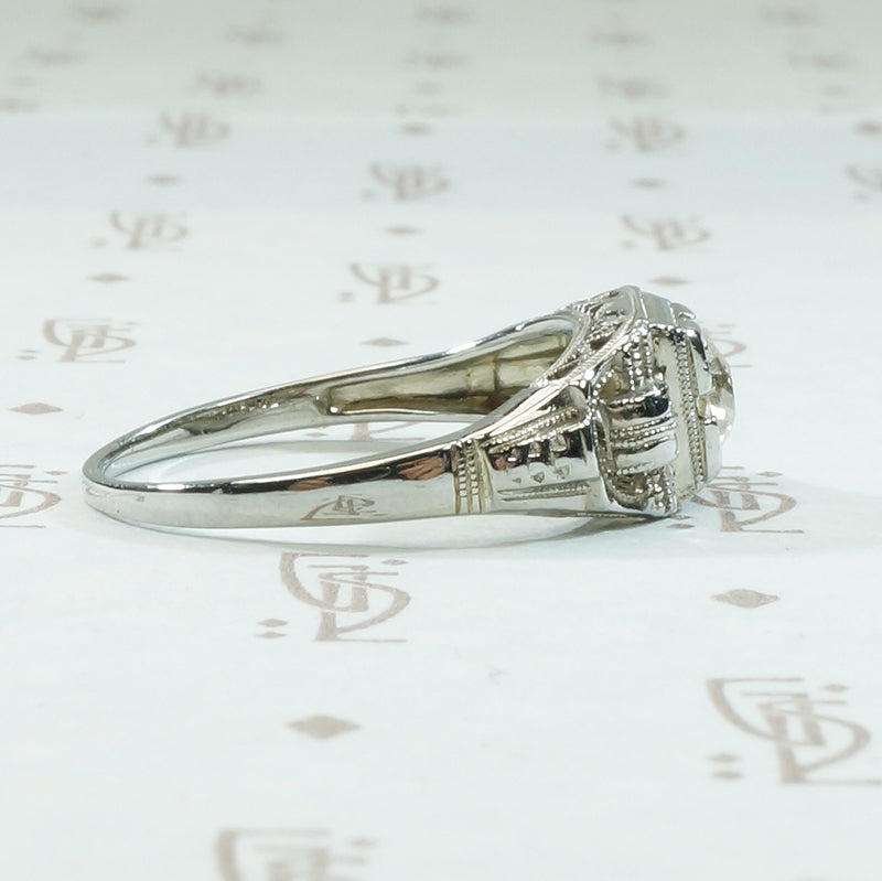 Industrial Chic Old Mine Diamond Engagement Ring