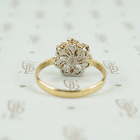 Rare old Mine Cut Pear Shaped Diamond Flower Ring