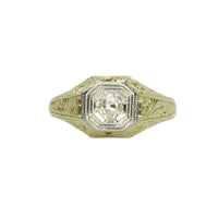 Platinum and Gold Diamond Set Gentlemans Ring