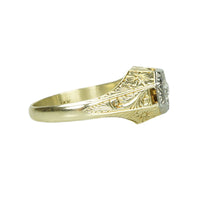 Platinum and Gold Diamond Set Gentlemans Ring