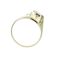 Platinum and Gold Diamond Set Gentlemans Ring