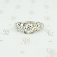platinum deco engagement ring