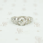 platinum deco engagement ring