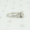platinum deco engagement ring side view