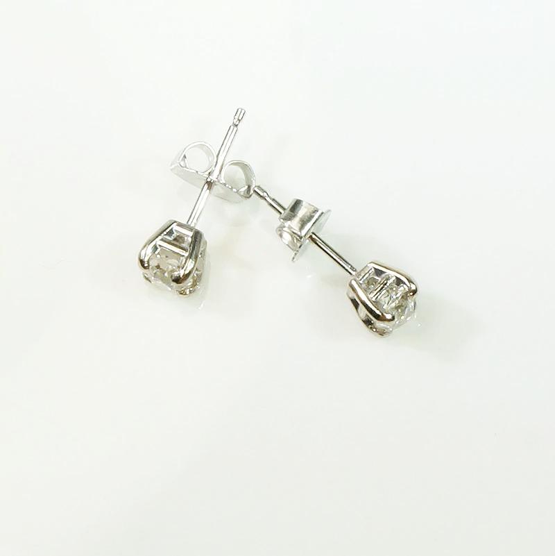 Old Mine Diamond Studs in Platinum